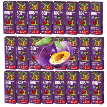 BOB SNAIL 24x ślimak 30g zestaw Jabłko śliwka dla dzieci bez glutenu