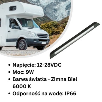 Светодиодная лампа 12 В для вестибюля, водонепроницаемый уличный прицеп для кемпера, черный