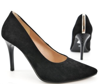 SKORPIO POLSKIE SZPILKI DAMSKIE CZARNE ZAMSZ R38