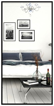 Lustro w Czarnej Ramie Aluminiowej Wąska K 80X60