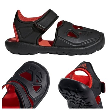Sandałki Dziecięce Czarne Wygodne Na Basen Rzepy ADIDAS FORTASWIM R. 23