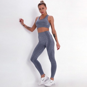 СПОРТИВНЫЙ КОМПЛЕКТ бесшовные леггинсы + фитнес-топ М