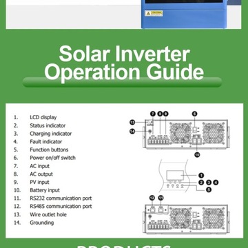 6,2 кВт, 230 В, солнечный инвертор, 6500 Вт, гибридный автономный аккумулятор, 6 кВт, 48 В, Wi-Fi