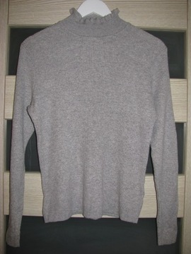 SZARY GOLF SWETER NEW LOOK WEŁNA WISKOZA