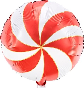 BALON FOLIOWY CUKIEREK SPIRALA LIZAK CZERWONY URODZINY ŚWIĘTA NA HEL 35 CM