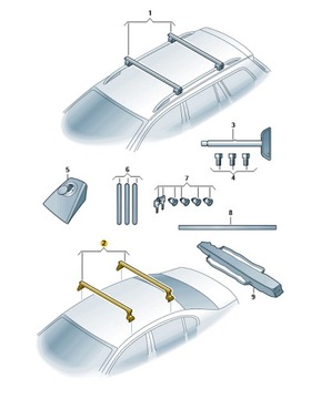 BELKI BAGAŻNIKA DACHOWEGO VW GOLF SPORTSVAN 2014-2020