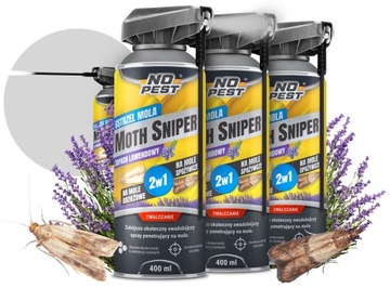 ŚRODEK PREPARAT AEROZOL NA MOLE MUCHY NO PEST MOTH SNIPER 400ML (3 SZTUKI)