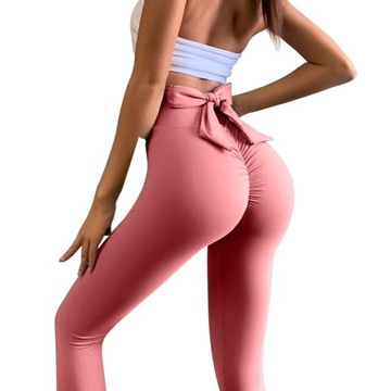 LEGINSY Z KOKARDĄ MARSZCZONE PUSH UP LEGGINSY