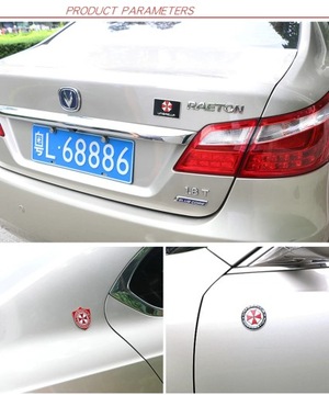 3D алюминиевая автомобильная наклейка с логотипом Umbrella Corporation Багажник