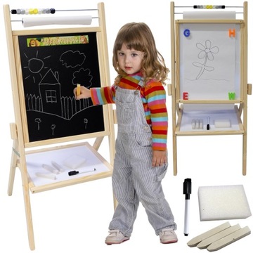 МАГНИТНАЯ МЕЛОВАЯ ДОСКА Деревянная БУМАГА 6в1 ABABACEL АЛФАВИТ Аксессуары