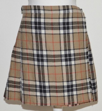 HIGHLAND HOME INDUSTRIES szkocka spódnica w kratę kilt wełna WOOLMARK - XS