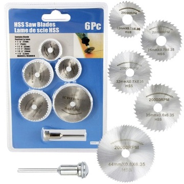 РЕЖНЫЕ ДИСКИ ДИСКИ ДЛЯ СВЕРЛ 5 шт. + ПЕРЕХОДНИК