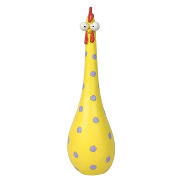 Żywica 22 cm Kogut Statuetka Cartoon Trawnik Żółty