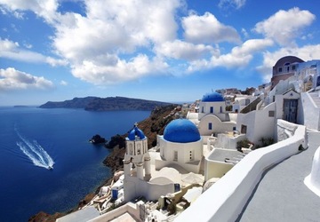 Fototapeta do sypialni Santorini Grecja 366x254 cm