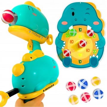 GRA W RZUTKI PISTOLET DINOZAUR NA KULKI RZEPY