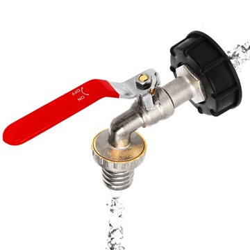 Клапан крана для резервуара Mauser емкостью 1000 л Mauser для шланга 1 дюйм, соединение IBC 60x6