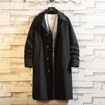 wiosenna trencz w jednolitym kolorze Oversize rekreacyjna
