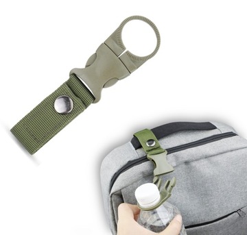 UCHWYT KLIPS MOLLE NA BUTELKĘ MOCNY ZIELONY