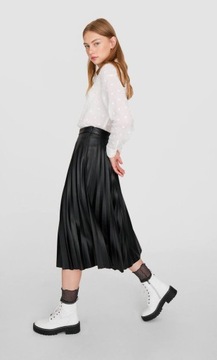 БЕЛАЯ РУБАШКА С ДЛИННЫМИ РУКАВАМИ STRADIVARIUS С ГОРШКАМИ (S)