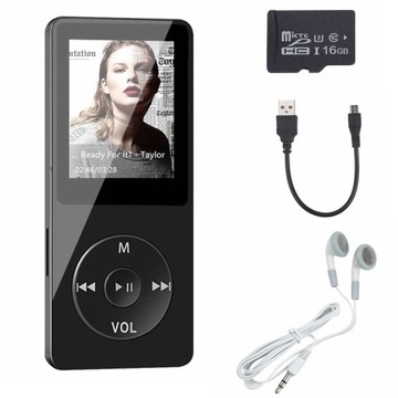 ODTWARZACZ MUZYCZNY MP3 MP4 BIUETOOTH RADIO 16GB + SŁUCHAWKA