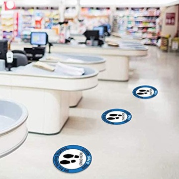 Наклейки на пол «Держи дистанцию», 5 шт.