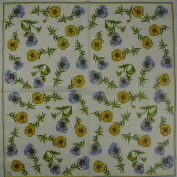 serwetka, serwetki 33x33 1szt - 1216 bratki