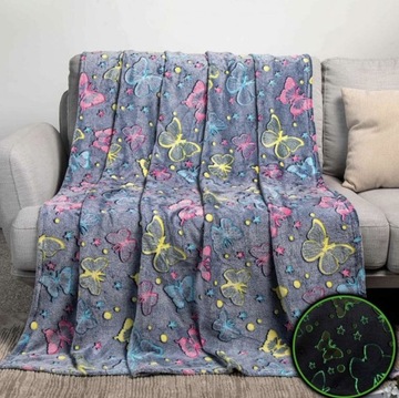 СВЕТЯЩЕЕСЯ ОДЕЯЛО 150Х200 МЯГКИЙ ПЛЕД ДЛЯ ДЕТЕЙ КРАСИВОЕ СВЕТЕНИЕ