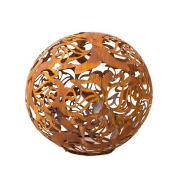 KULA OGRODOWA RÓŻA DEKORACYJNA LAMPA KULE OGRODOWE ZEWNĘTRZNE 35 CM CORTEN