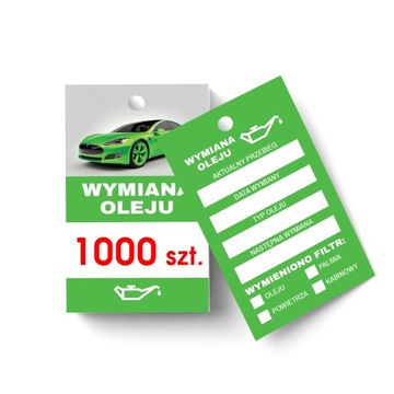 Zawieszka serwisowa WYMIANA OLEJU 1000 sztuk ZS_3