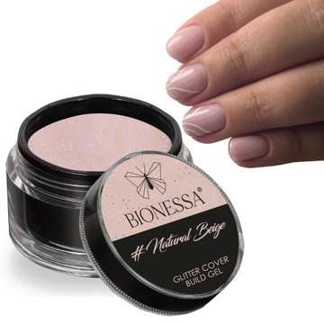 ŻEL BUDUJĄCY Z PAMIĘCIĄ CIECZY do przedłużania paznokci, z BROKATEM 50ml