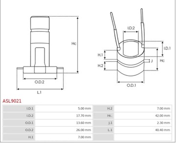 Komutator alternatora ASL9021