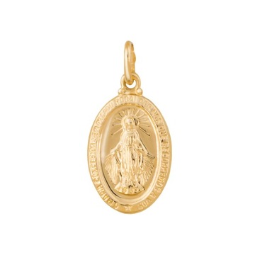 Medalik złoty pr. 585 Złoty Owalny Wisiorek Matka Boska Cudowna