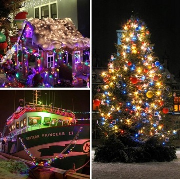 МОЩНЫЕ РОЖДЕСТВЕНСКИЕ ОГНИ 100 МНОГОЦВЕТНЫХ СВЕТОДИОДОВ + ТАЙМЕР