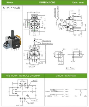 Аналоговый джойстик с магнитной ручкой Контроллер HALLa V2 Dualsense PS5