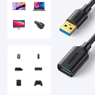 UЗЕЛЕНЫЙ КАБЕЛЬ-УДЛИНИТЕЛЬ USB — СВЕРХСКОРОСТНОЙ АДАПТЕР USB 3.0, 2 М
