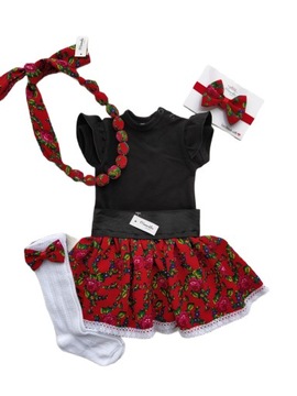Spódnica + body czarne strój krakowski góralski 80