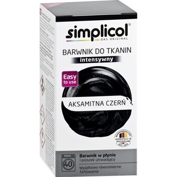 SIMPLICOL Barwnik do Ubrań Tkanin AKSAMITNA CZERŃ
