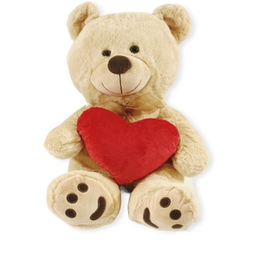 Большой Мишка Тедди 50 см ко Дню святого Валентина, белый с сердечком