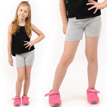 Krótkie spodenki Legginsy 1/2 Kolarki Dziecięce Getry Szorty SZARE 146