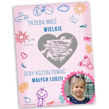 Prezent KARTKA ZDRAPKA podziękowanie dzień nauczyciela wychowawca