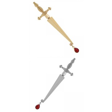 2x jeden krzyż kolczyk krzyż miecz