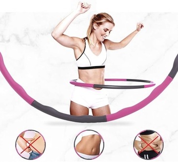 Хула-хуп для фитнеса, кардио, складной, 8 предметов, ø 90 см, XL + тренировка со скакалкой