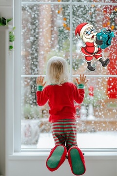 РОЖДЕСТВЕНСКАЯ наклейка на окно Merry CLAUS no. 4