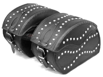 Мотоциклетные кожаные седельные сумки OS15 с заклепками 49x33x18см