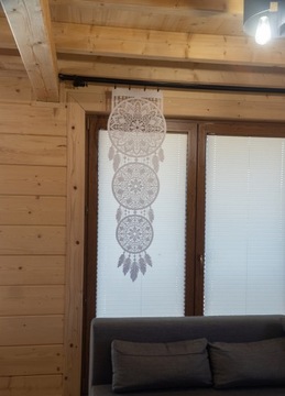 ŁAPACZ SNÓW Firany gotowe panel żakardowy biały klasyczny 43x140 ALIA