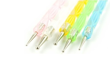 5x SONDA DWUSTRONNA DO ZDOBIEŃ PAZNOKCI ZESTAW 5 SZTUK