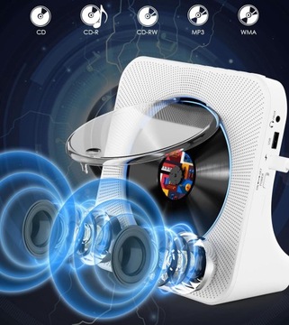 PRZENOŚNY ODTWARZACZ CD Z OSŁONA PRZECIWPYŁOWA, WBUDOWANE GŁOŚNIKI HIFI