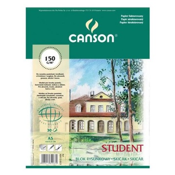 Blok rysunkowy Canson Student - A5, 150 g, 30 ark