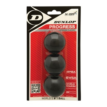Piłki do squasha Dunlop Progress red dot 3 szt. OS