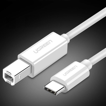 КАБЕЛЬ UGREEN USB-C-USB-B ДЛЯ СКАНЕР-ПРИНТЕРА ГИБКИЙ ПРОЧНЫЙ 1М